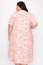 Load image into Gallery viewer, (Sizes: 3XL-5XL) Plus Size Light Pink Paisley Print Dress With Pockets
