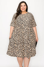 Load image into Gallery viewer, (Sizes: 3XL-5XL) Plus Size Leopard Print Dress With Pockets
