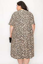 Load image into Gallery viewer, (Sizes: 3XL-5XL) Plus Size Leopard Print Dress With Pockets

