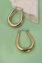 Load image into Gallery viewer, Horseshoe Hoop Gold Colored Earrings
