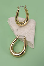 Load image into Gallery viewer, Horseshoe Hoop Gold Colored Earrings
