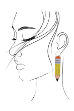 Load image into Gallery viewer, Wood Pencil Drop Earrings
