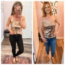 Load image into Gallery viewer, Dark Champagne Sequin Top
