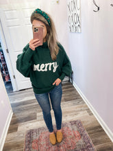 Load image into Gallery viewer, Merry Embroidered Green Turtleneck Sweater
