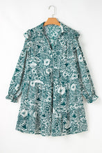 Load image into Gallery viewer, Plus Size Green &amp; Cream Floral Dress (Sizes: 1XL-4XL)
