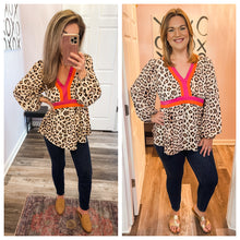 Load image into Gallery viewer, Leopard &amp; Pink/Orange Long Sleeve Top
