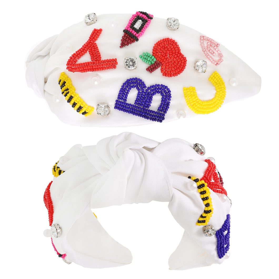 ABC Teacher White Headband