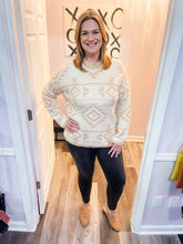 Load image into Gallery viewer, Plus Size Apricot &amp; Tan Aztec Sweater (Sizes: 1XL-4XL)
