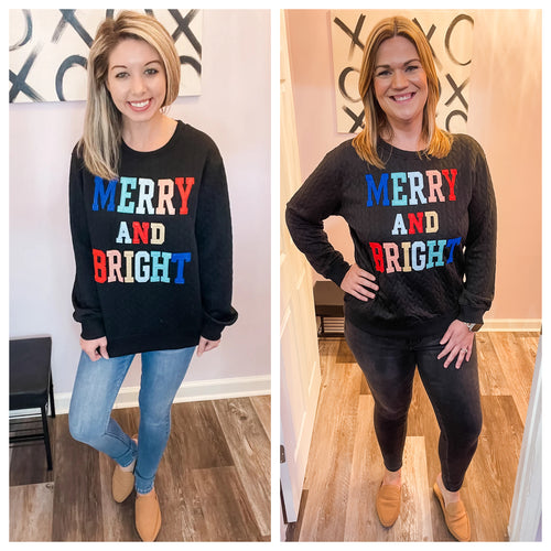 Black Merry & Bright Lightweight Pullover (S-3XL)