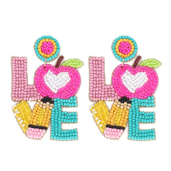 LOVE Pencil Earrings teacher