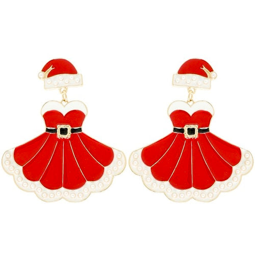 Mrs. Claus Dress Earrings