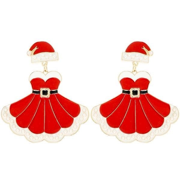 Mrs. Claus Dress Earrings