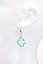 Load image into Gallery viewer, Turquoise Clover Beaded Earrings
