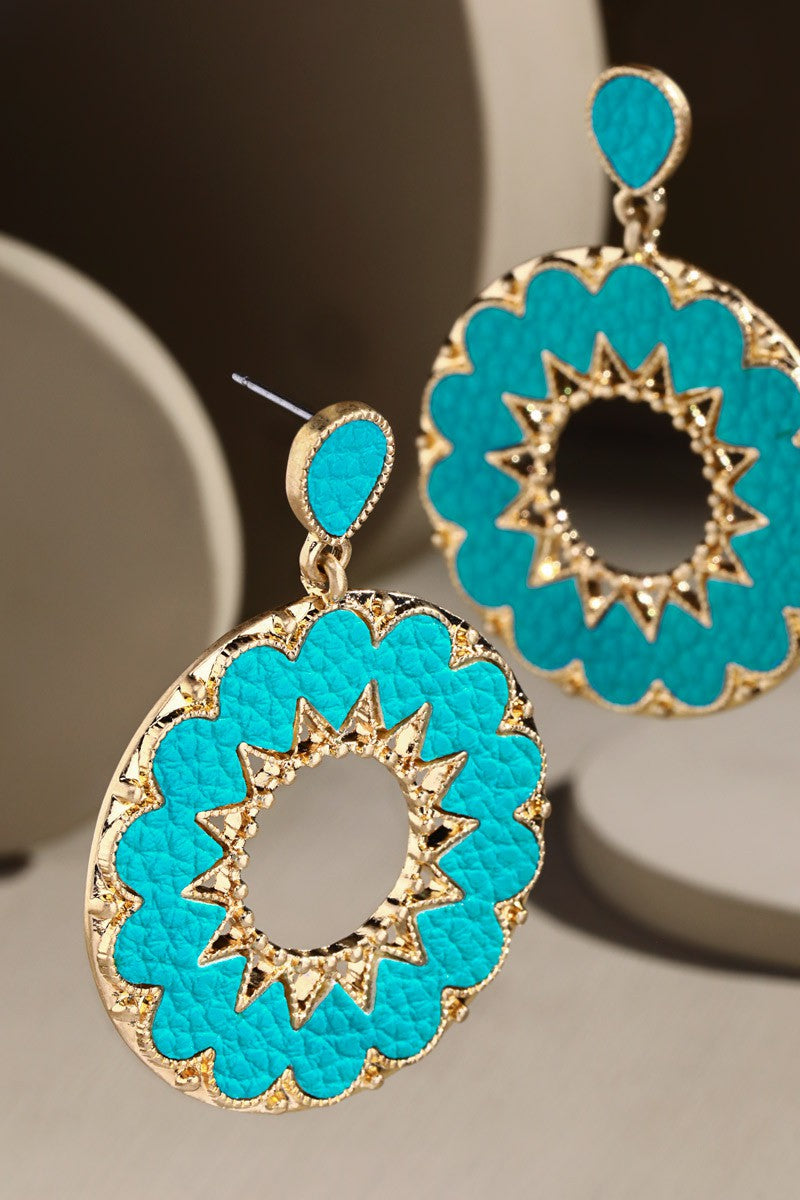 Turquoise Circular Earrings