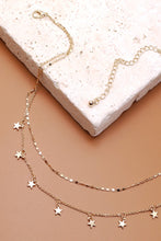 Load image into Gallery viewer, Gold Colored Double Layer Star Necklace
