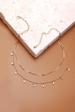 Load image into Gallery viewer, Gold Colored Double Layer Star Necklace
