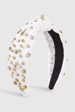 Load image into Gallery viewer, White &amp; Scattered Rhinestone Headband

