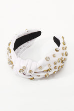 Load image into Gallery viewer, White &amp; Scattered Rhinestone Headband
