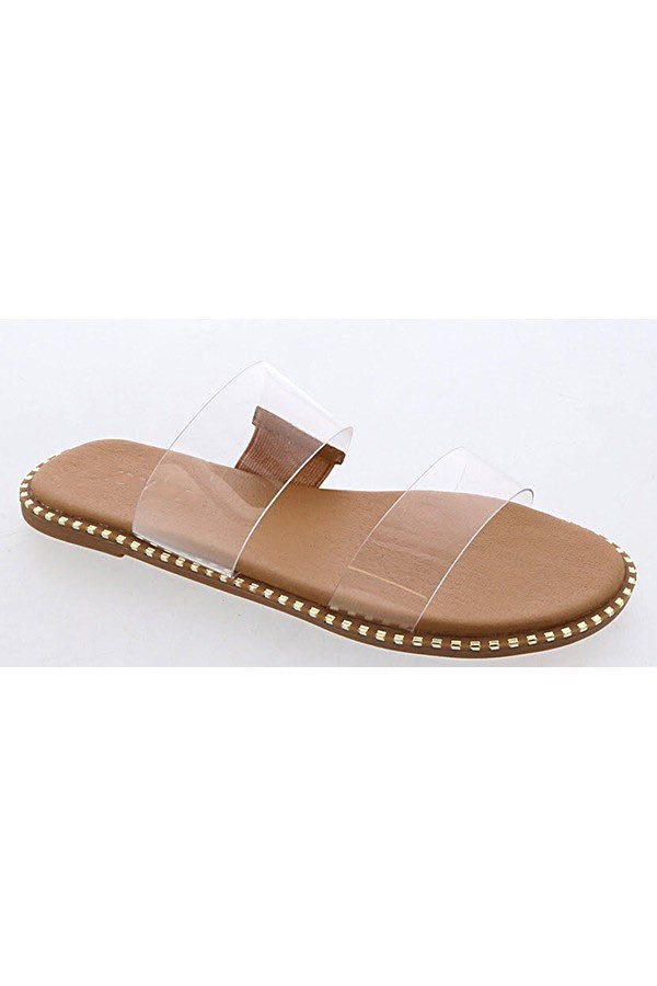 Clear Double Strap Sandals