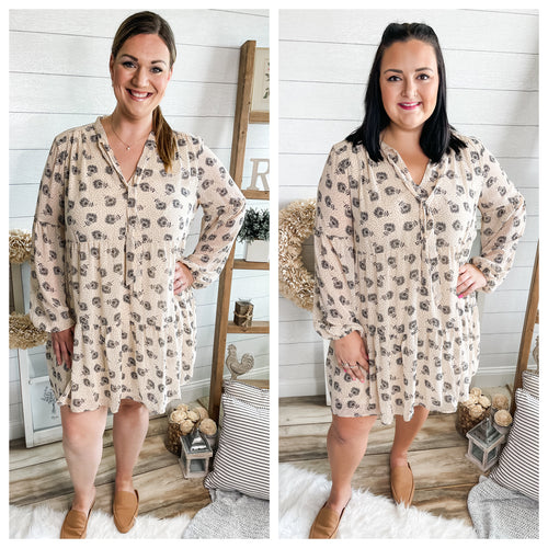 Plus Size Ivory Floral Dress