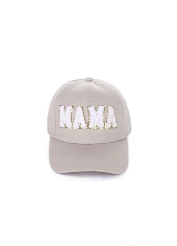 Light Khaki Mama Chenille Baseball Hat