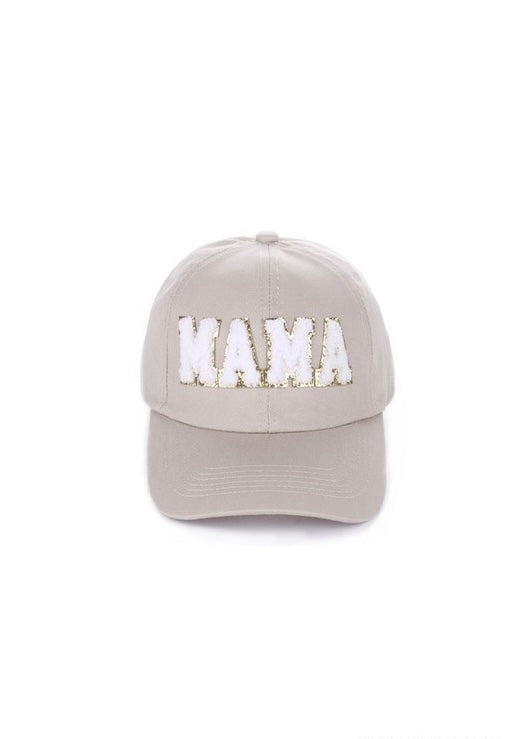 Light Khaki Mama Chenille Baseball Hat