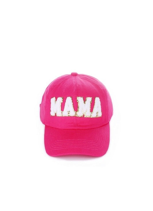 Fuchsia Mama Chenille Baseball Hat