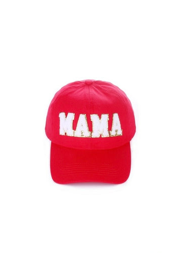 Red Mama Chenille Baseball Hat