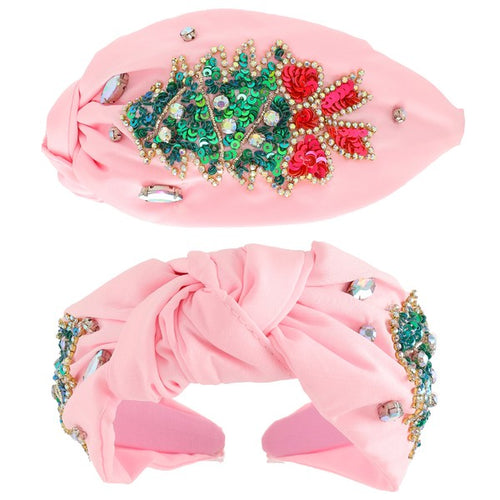 Pink Christmas Tree Bow Headband