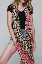 Load image into Gallery viewer, Fuchsia and Leopard Lightweight Scarf
