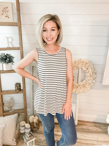 Black and White Stripe Tank