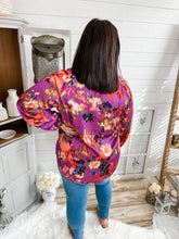 Load image into Gallery viewer, Multi Colored Graffiti Print Bubble Sleeve Top
