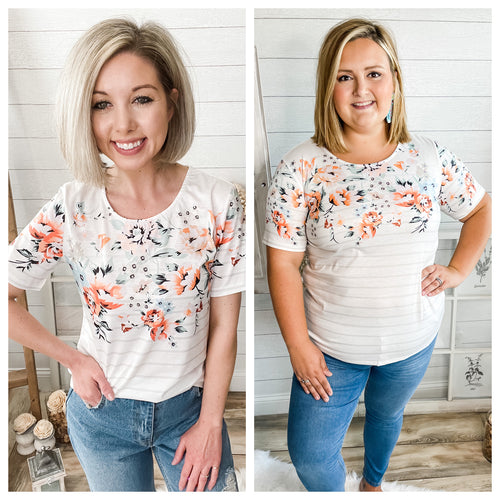 Floral and Striped Top