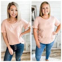 Load image into Gallery viewer, Peachy Pink Ruffled Sleeve Top
